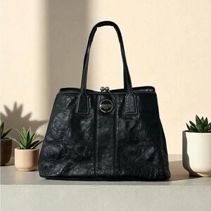 ‼️SOLD‼️Pre‑Loved Coach F15658 Signature Stitch Frame Carryall